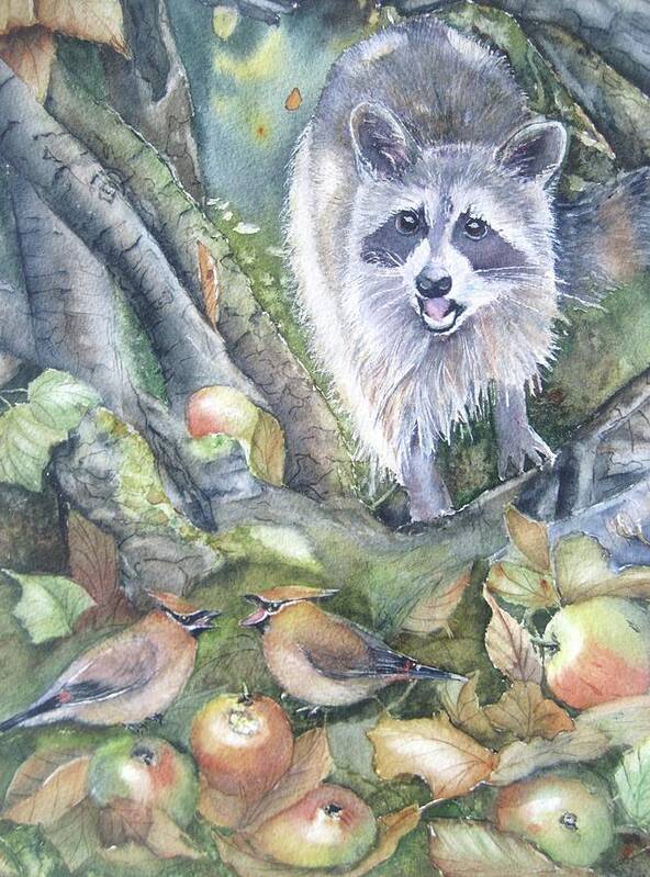 Wildlife Art Art Print featuring the painting Cut It Out by Patricia Pushaw