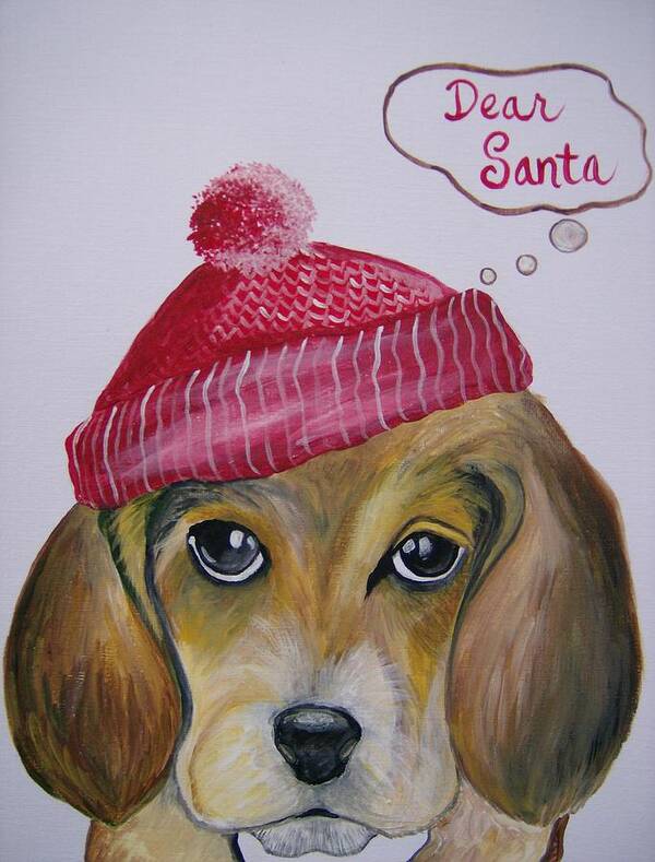 Acrylic Art Print featuring the painting Dear Santa by Leslie Manley