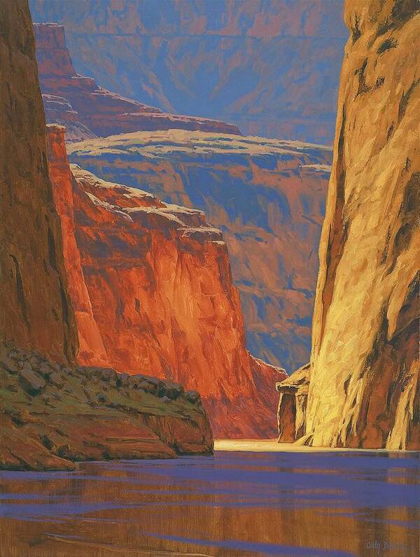 Grand Canyon Art Print featuring the painting Deep in the Canyon by Cody DeLong