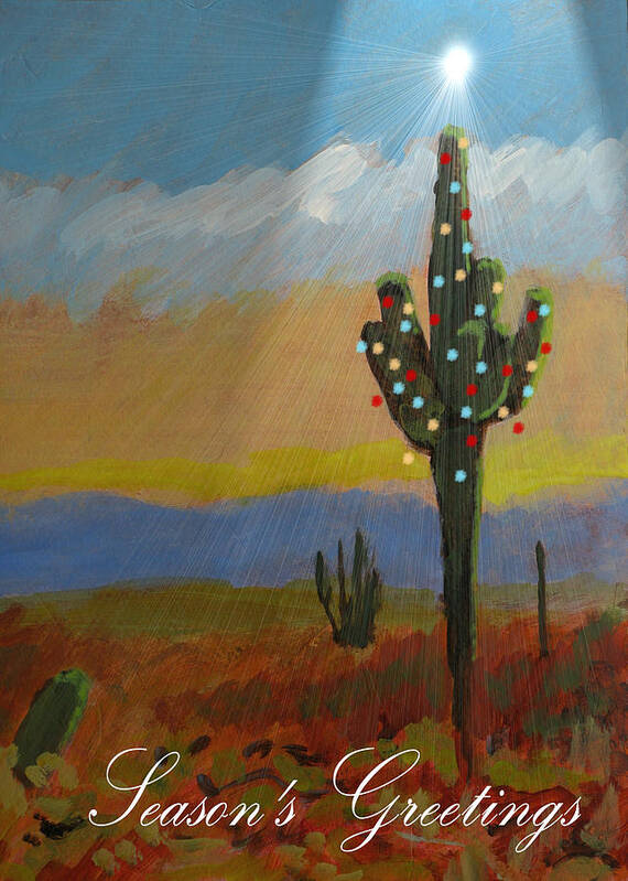 Greeting Art Print featuring the painting Desert Tree Card by Robert Bissett