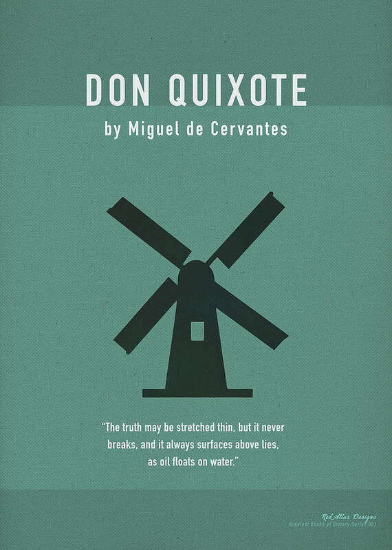 Don Quixote Art Print featuring the mixed media Don Quixote Greatest Books Ever Series 001 by Design Turnpike