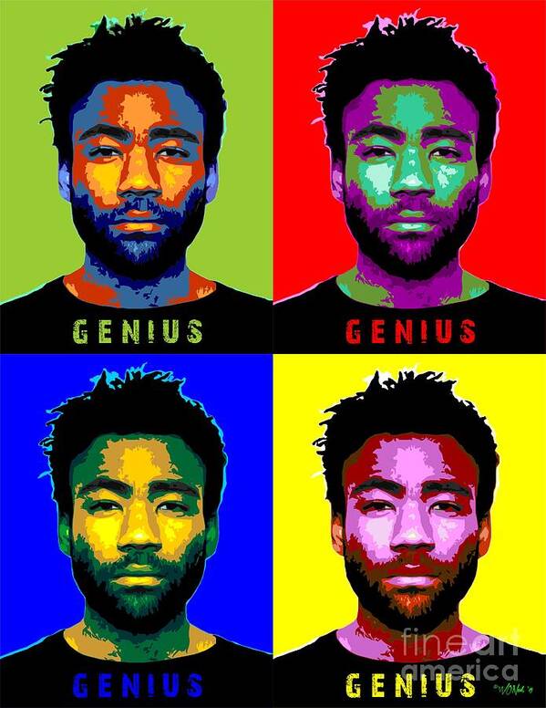 Portraits Art Print featuring the digital art Donald Glover 4 UP by Walter Neal