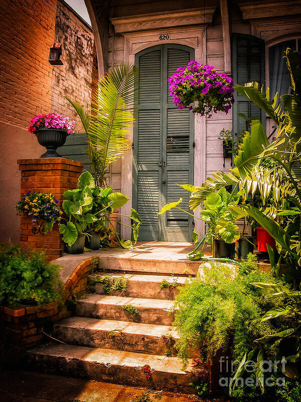 Mysterious Art Print featuring the photograph Doorway-NOLA-Marigny-Vintage by Kathleen K Parker