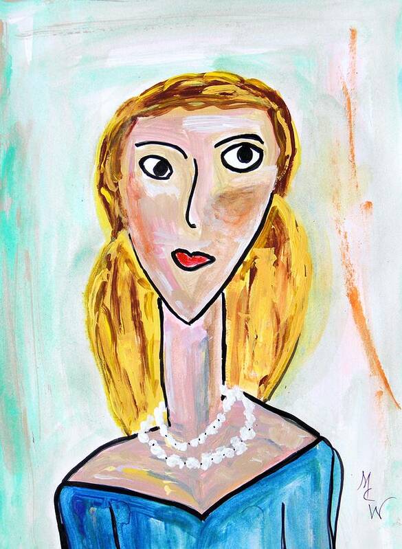 Blond Art Print featuring the painting Double Strand by Mary Carol Williams
