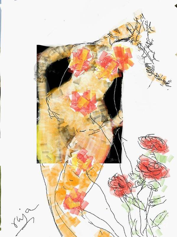 Romantic Art Print featuring the digital art Dream girl by Subrata Bose