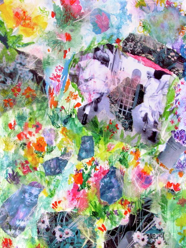 Collage Art Print featuring the mixed media Dreams of Love and other Fateful Encounters by Beth Saffer