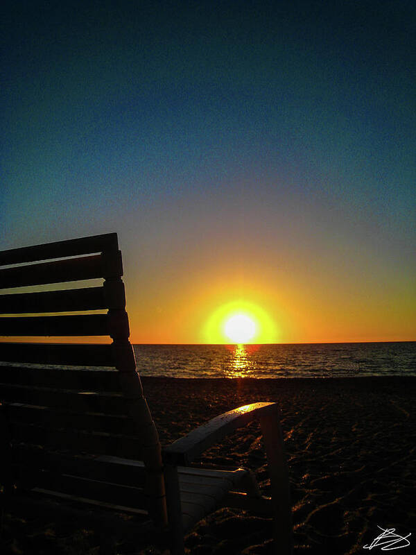 Sunset Art Print featuring the photograph Easy seat by Bradley Dever