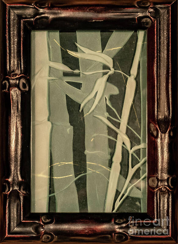 Bamboo Art Print featuring the glass art Eclipse Bamboo with Frame by Alone Larsen