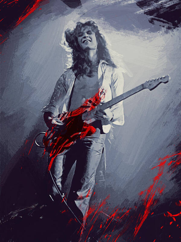 Eddie Van Halen Art Print featuring the digital art Eddie Van Halen by Afterdarkness