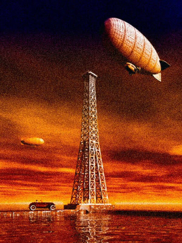 Airship Art Print featuring the digital art End of the road by Bob Orsillo