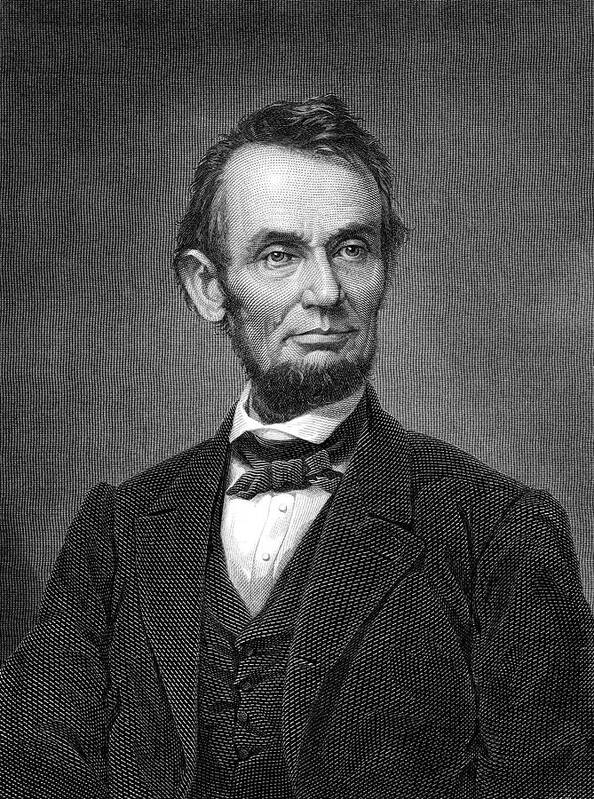 Lincoln Art Print featuring the photograph Engraving of Portrait of Abraham Lincoln from Brady Photograph by Phil Cardamone