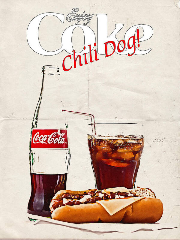 Enjoy Art Print featuring the photograph Enjoy Coca-Cola With Chili Dog by James Sage