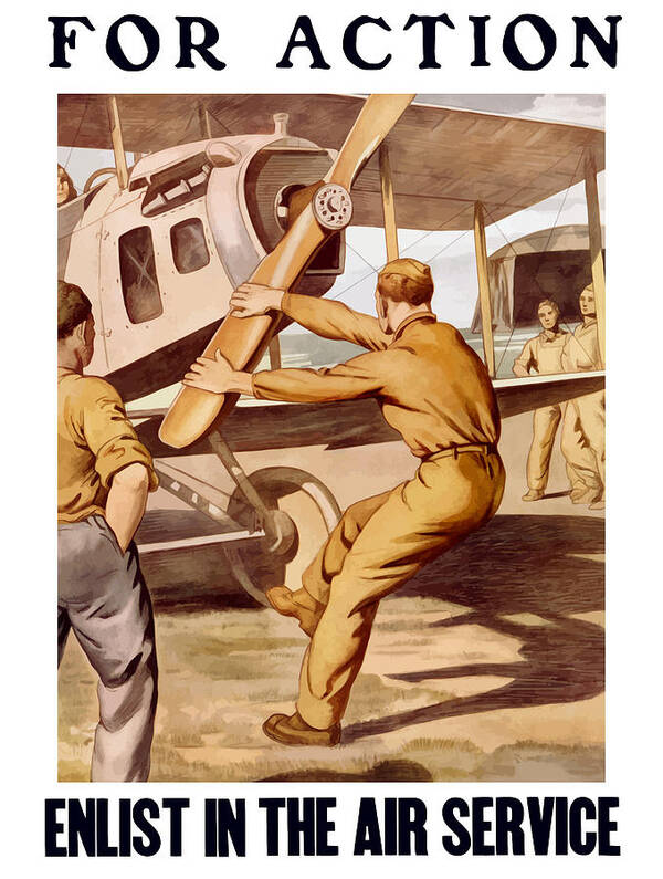 Air Force Art Print featuring the painting Enlist In The Air Service by War Is Hell Store