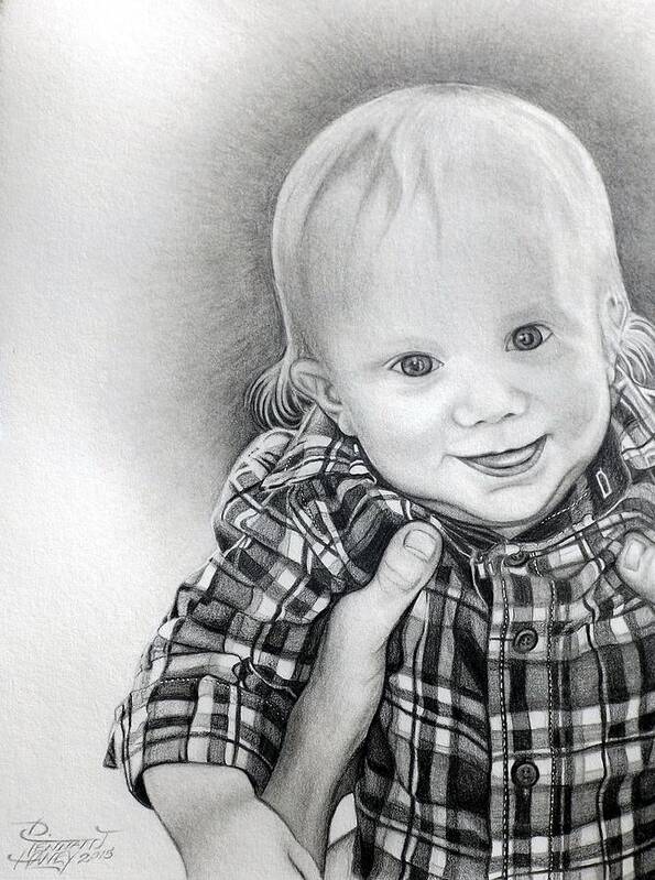 Boy Art Print featuring the drawing Evan by Danielle R T Haney