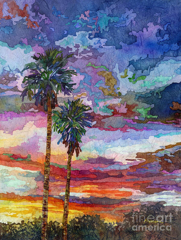 Sunset Art Print featuring the painting Evening Glow by Hailey E Herrera