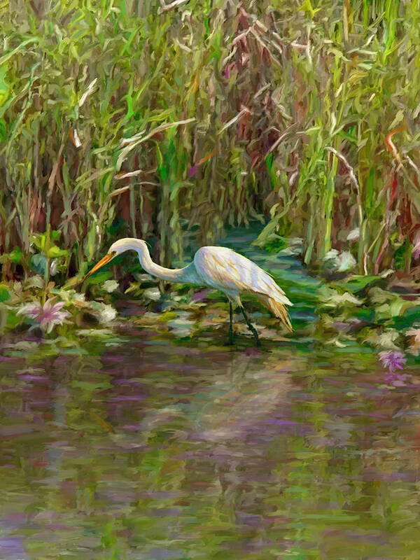 Everglades Art Print featuring the painting Everglades Hunter by David Van Hulst