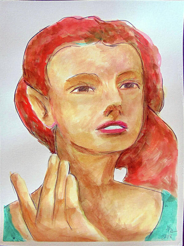 Art Art Print featuring the painting Fairy Face by Loretta Nash