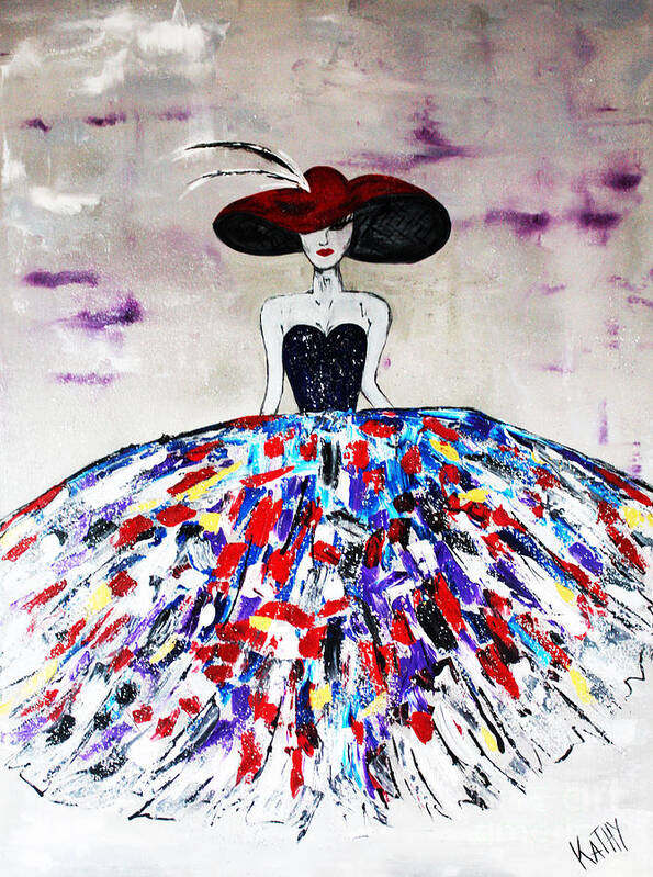 Fashion Art Print featuring the painting Fashion Modern Woman by Kathleen Artist PRO