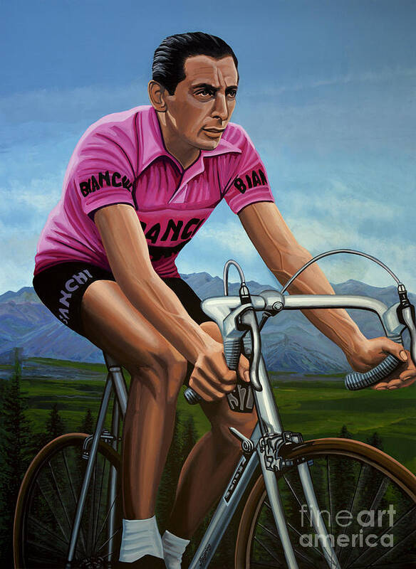 Fausto Coppi Art Print featuring the painting Fausto Coppi Painting by Paul Meijering