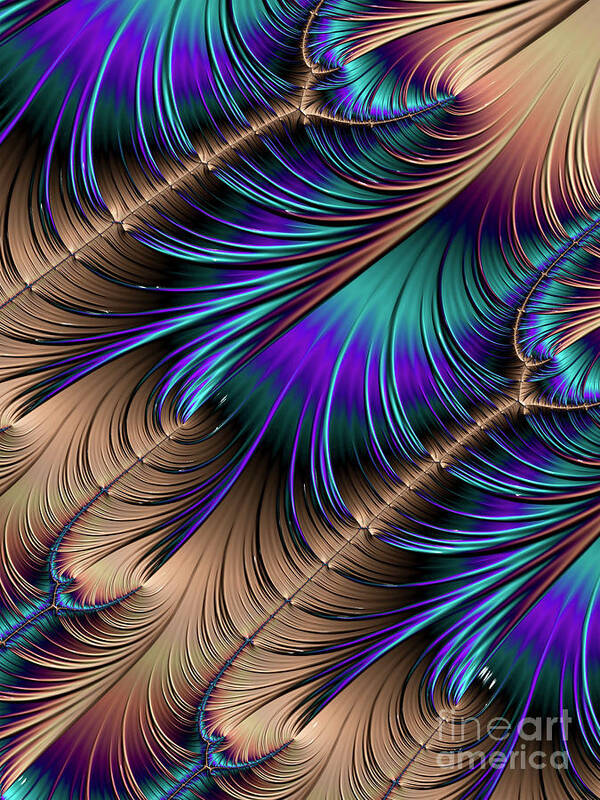 Fractal Art Print featuring the digital art Feather LIght by Kathy Kelly