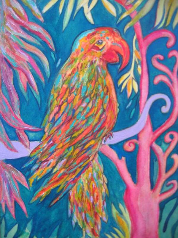 Parrot Art Print featuring the painting Felipe by Marlene Robbins