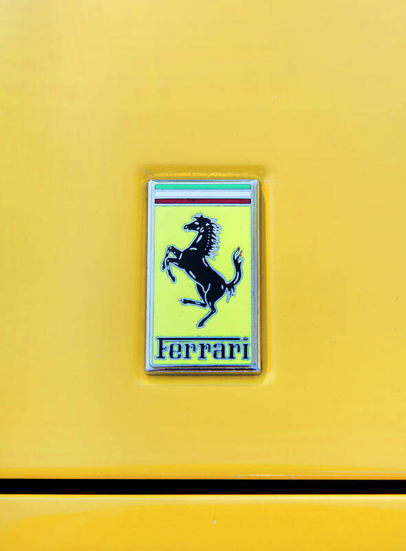 Ferrari Art Print featuring the photograph Ferrari Badge by Theresa Tahara