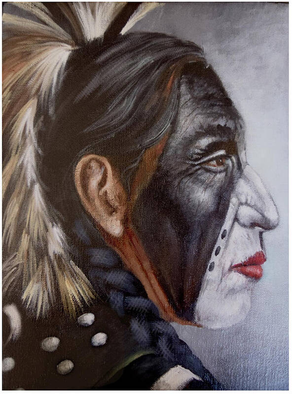 Warrior Art Print featuring the painting First People I by Geraldine Arata