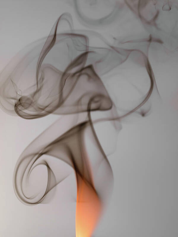 Flame Art Print featuring the photograph Flame and Smoke Design by Christopher Johnson