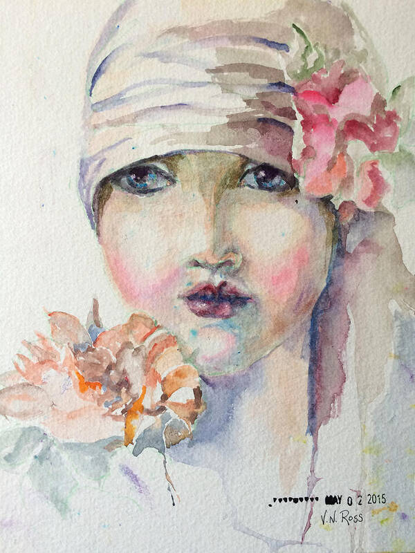 Girl Art Print featuring the painting Flapper by Vicki Ross