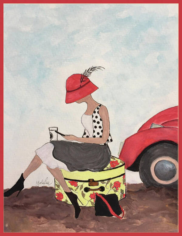 Watercolor Art Print featuring the digital art Flat Tire by Yoli Fae