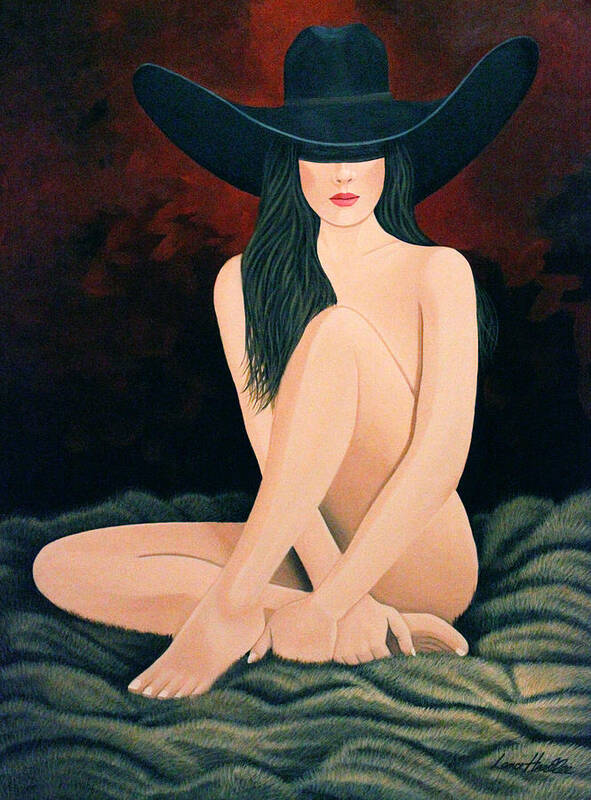 Cowgirl On Fur Art Print featuring the painting Flesh On Fur by Lance Headlee