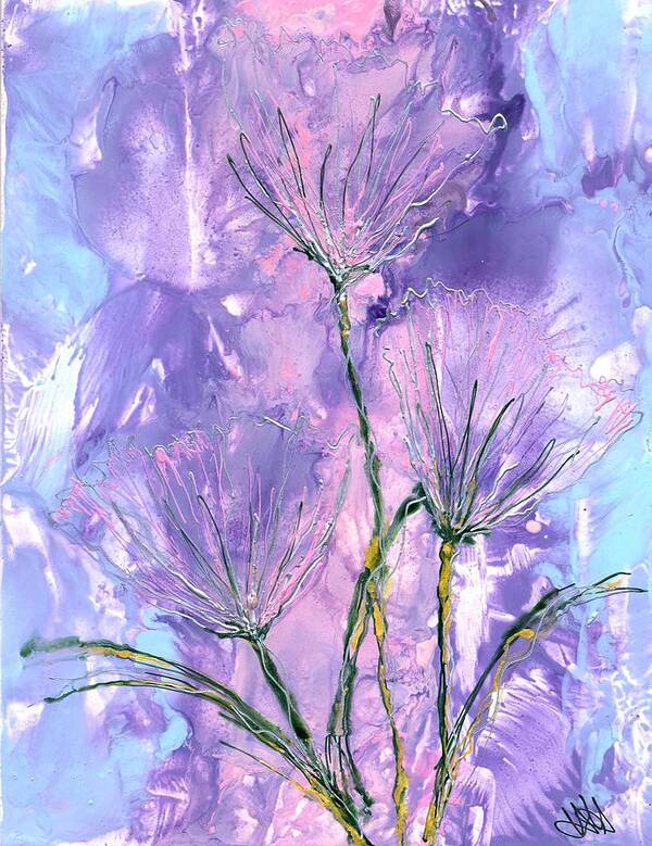 Flowers Art Print featuring the painting Flora Haze by Heather Hennick