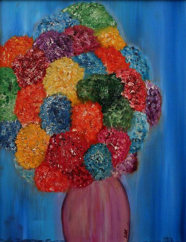 Flowers Art Print featuring the painting Floral Overload by Deborah D Russo