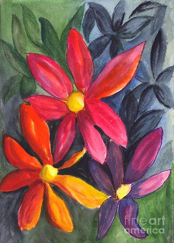 Floral Art Print featuring the painting Flower Festival by Carol Wisniewski