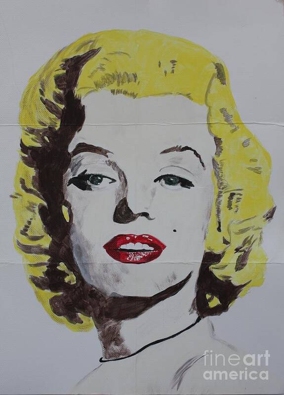 Marilyn Monroe Art Print featuring the painting Folded Marilyn by Ralph LeCompte