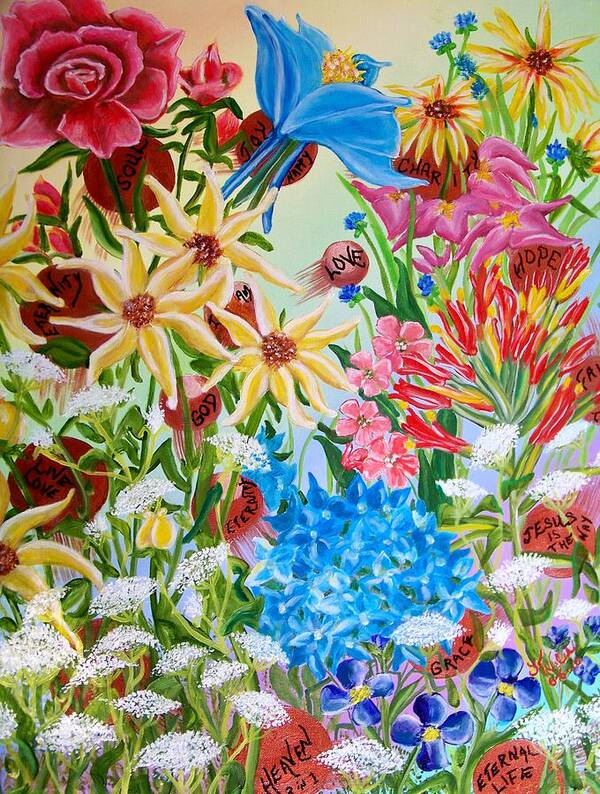 Floral Art Print featuring the painting For Eternity by Kathern Ware