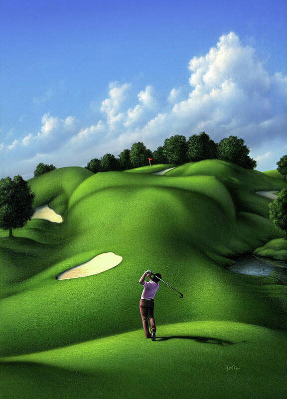 Golf Art Print featuring the digital art Foreplay by Jerry LoFaro