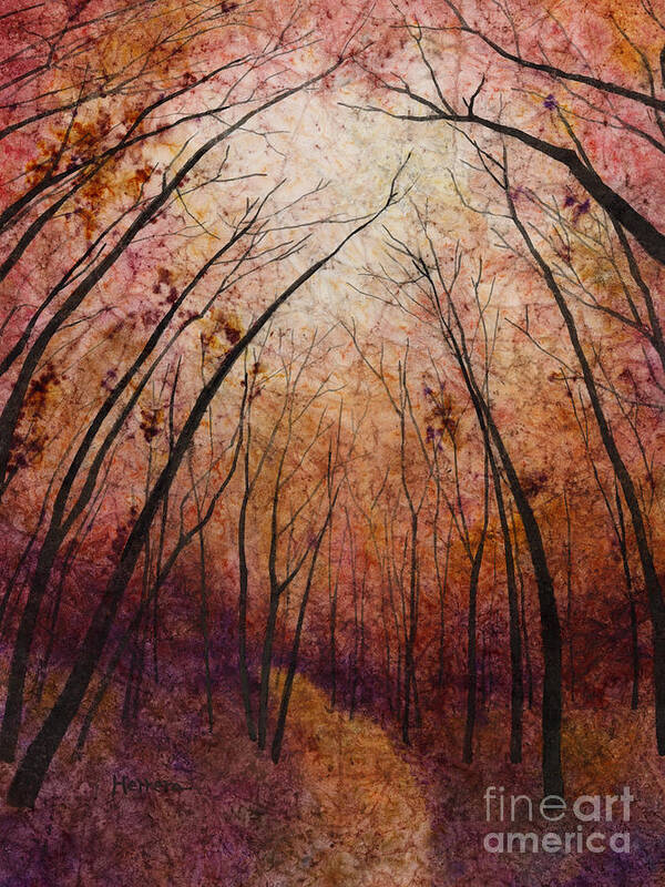 Path Art Print featuring the painting Forest Path by Hailey E Herrera