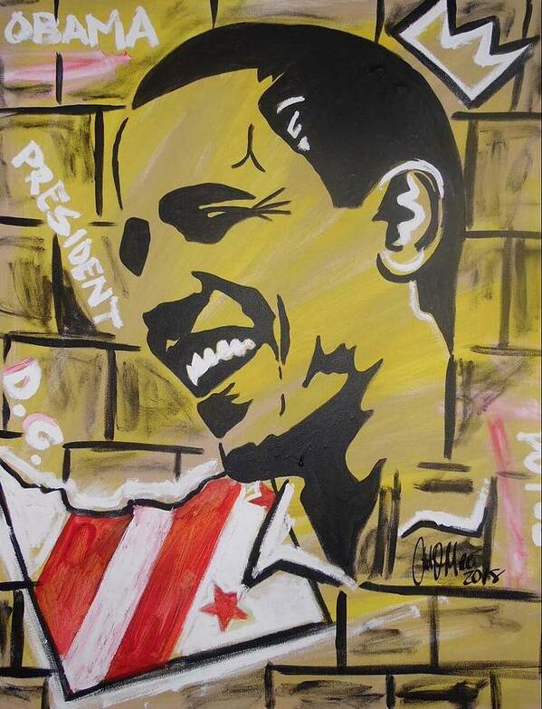 Obama Art Print featuring the painting Forever POTUS by Antonio Moore
