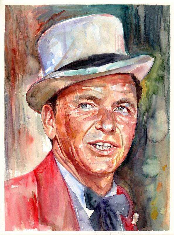 Frank Art Print featuring the painting Frank Sinatra portrait by Suzann Sines