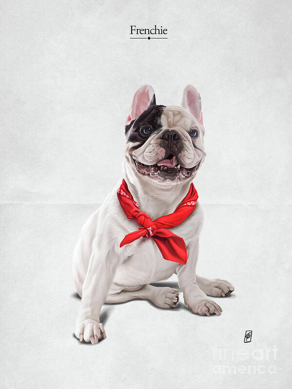 Illustration Art Print featuring the digital art Frenchie by Rob Snow