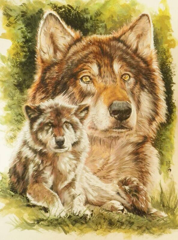 Wolf Art Print featuring the mixed media Gallant by Barbara Keith