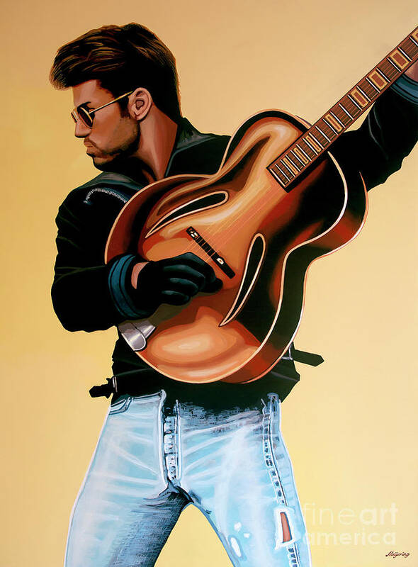 George Michael Art Print featuring the painting George Michael Painting by Paul Meijering