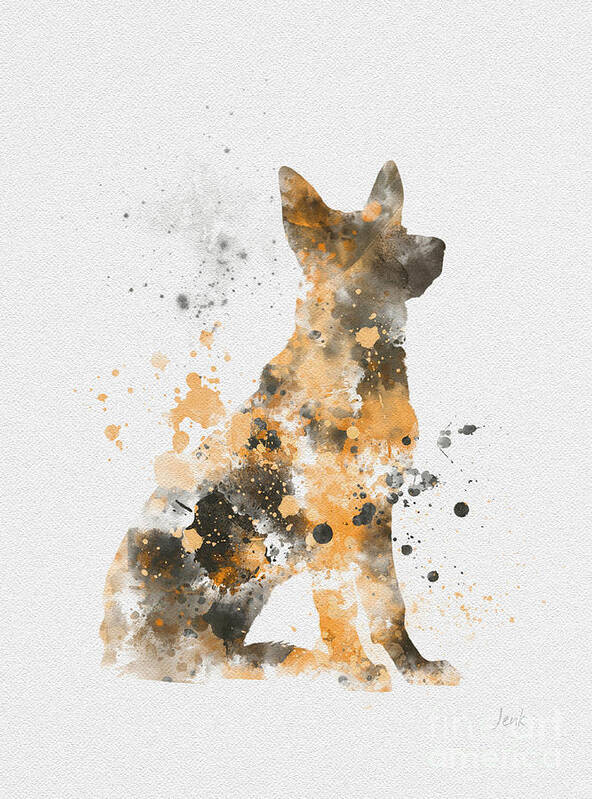 Dog Art Print featuring the mixed media German Shepherd by My Inspiration
