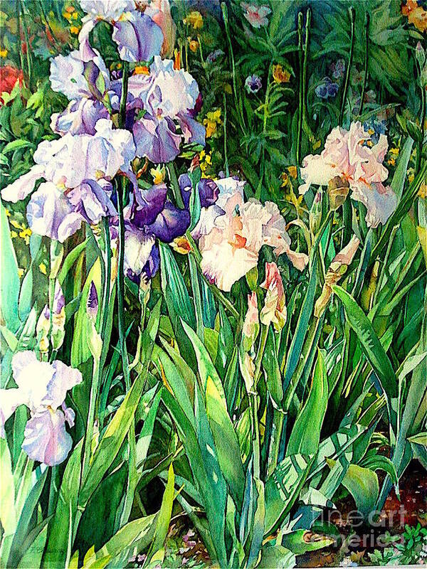 Iris Art Print featuring the painting Iris by Francoise Chauray