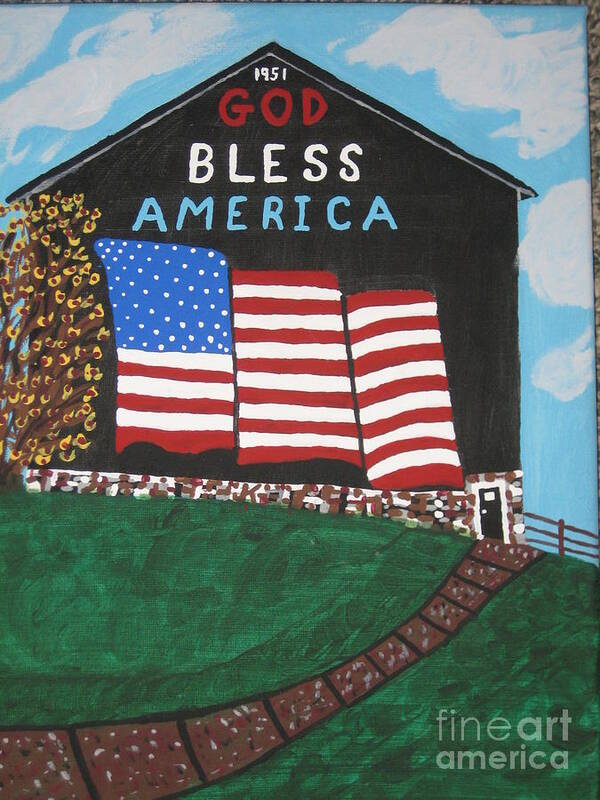 Landscape Art Print featuring the painting God Bless America Barn by Jeffrey Koss