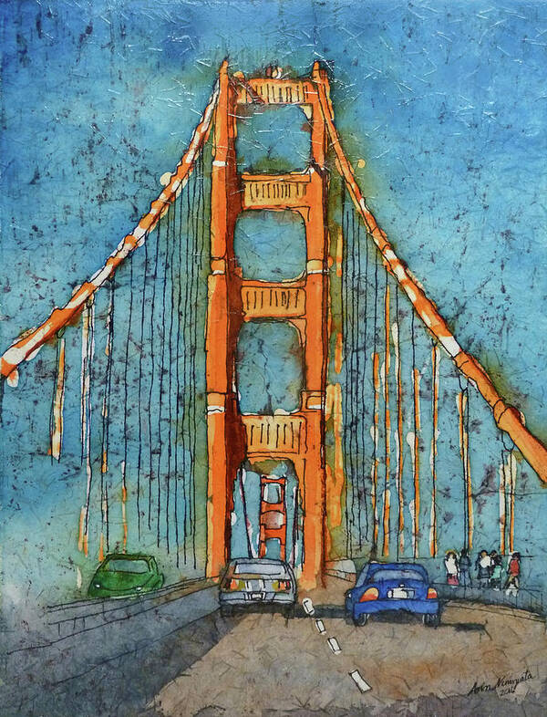 Golden Gate Bridge Art Print featuring the painting Golden Gate Bridge by Ann Nunziata