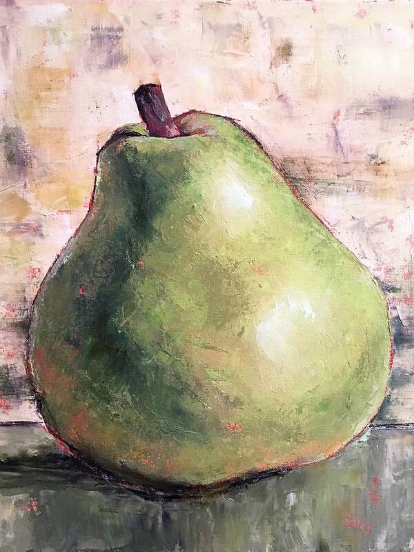 Pear Art Print featuring the painting Green Anjou Pear by Pam Talley