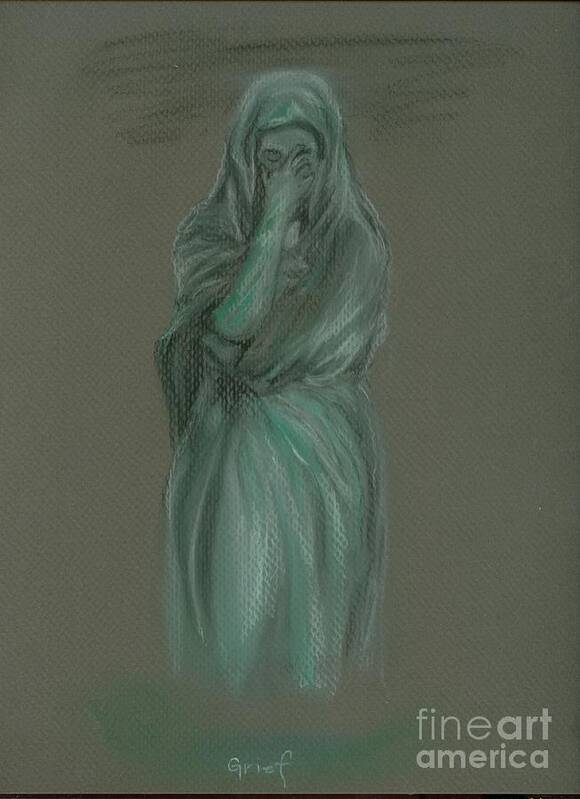 Sorrow Art Print featuring the pastel Grief by Christine Jepsen