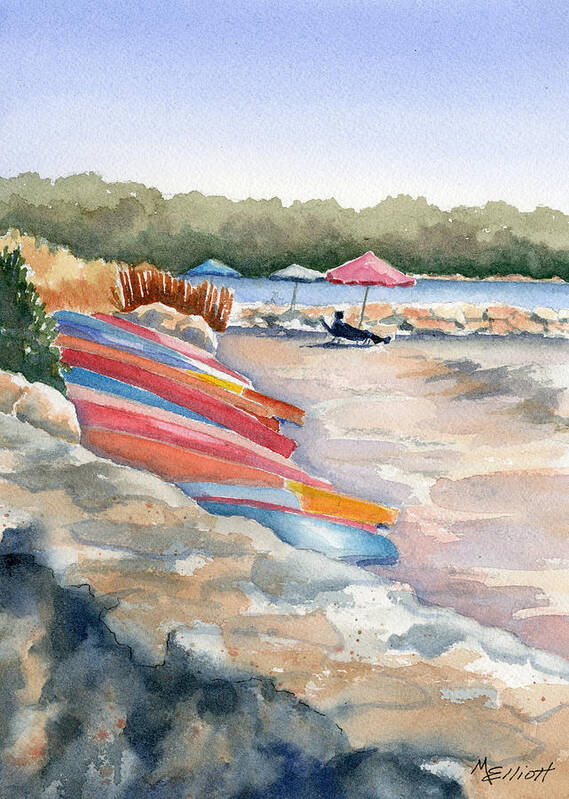 Beach Art Print featuring the painting Groton Long Point by Marsha Elliott